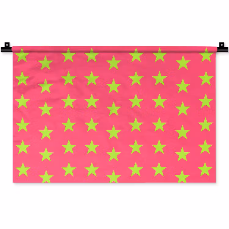 Wandkleed - Sterren - Patroon - Roze — 1