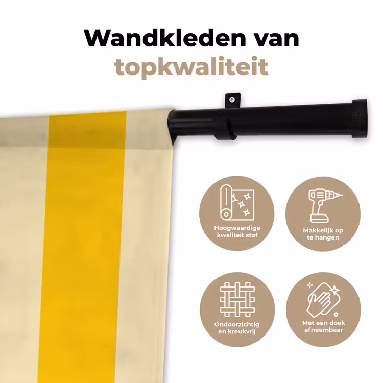 Wandkleed - Strepen - Klassiek - Geel — 3