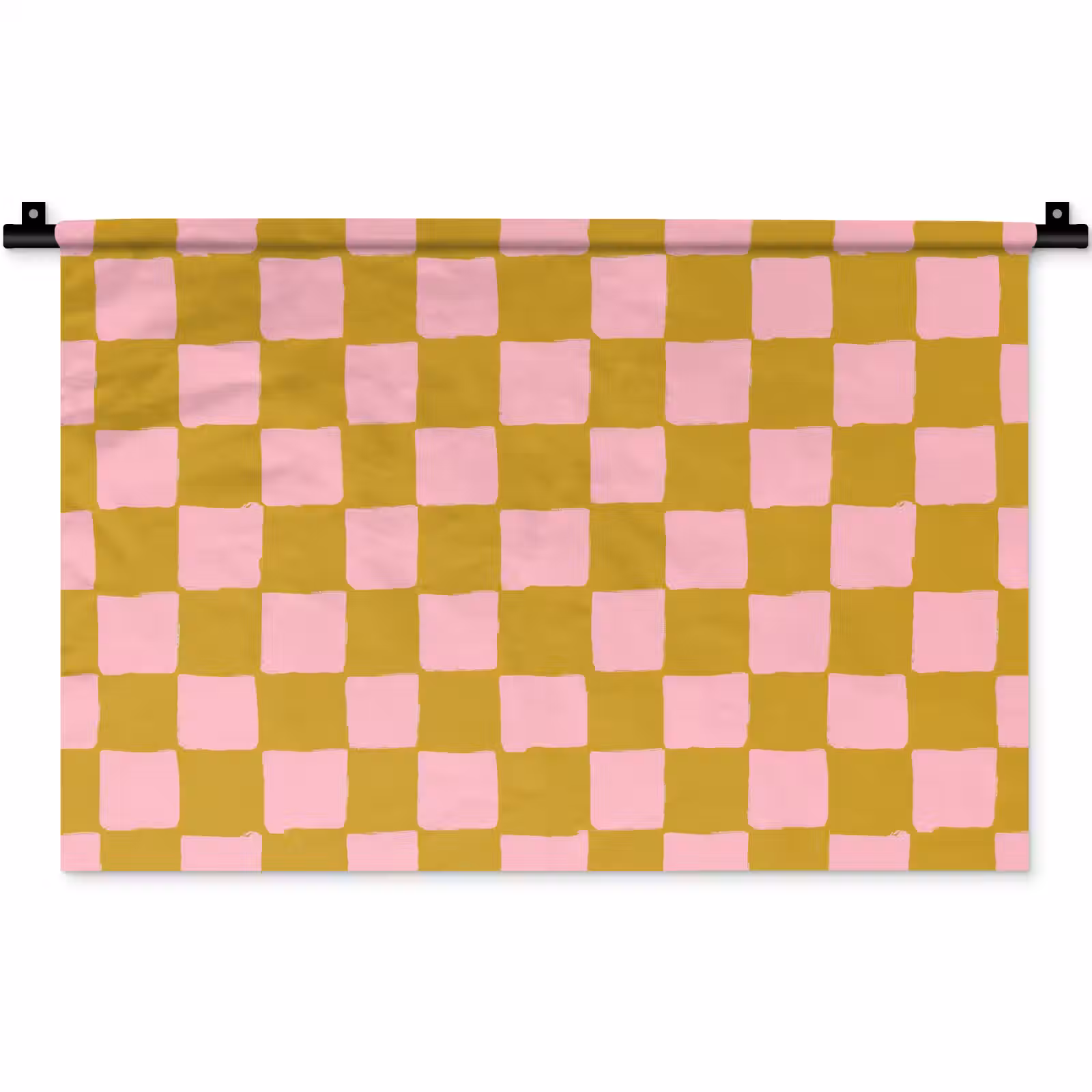 Wandkleed - Patroon - Vierkant - Roze — 1