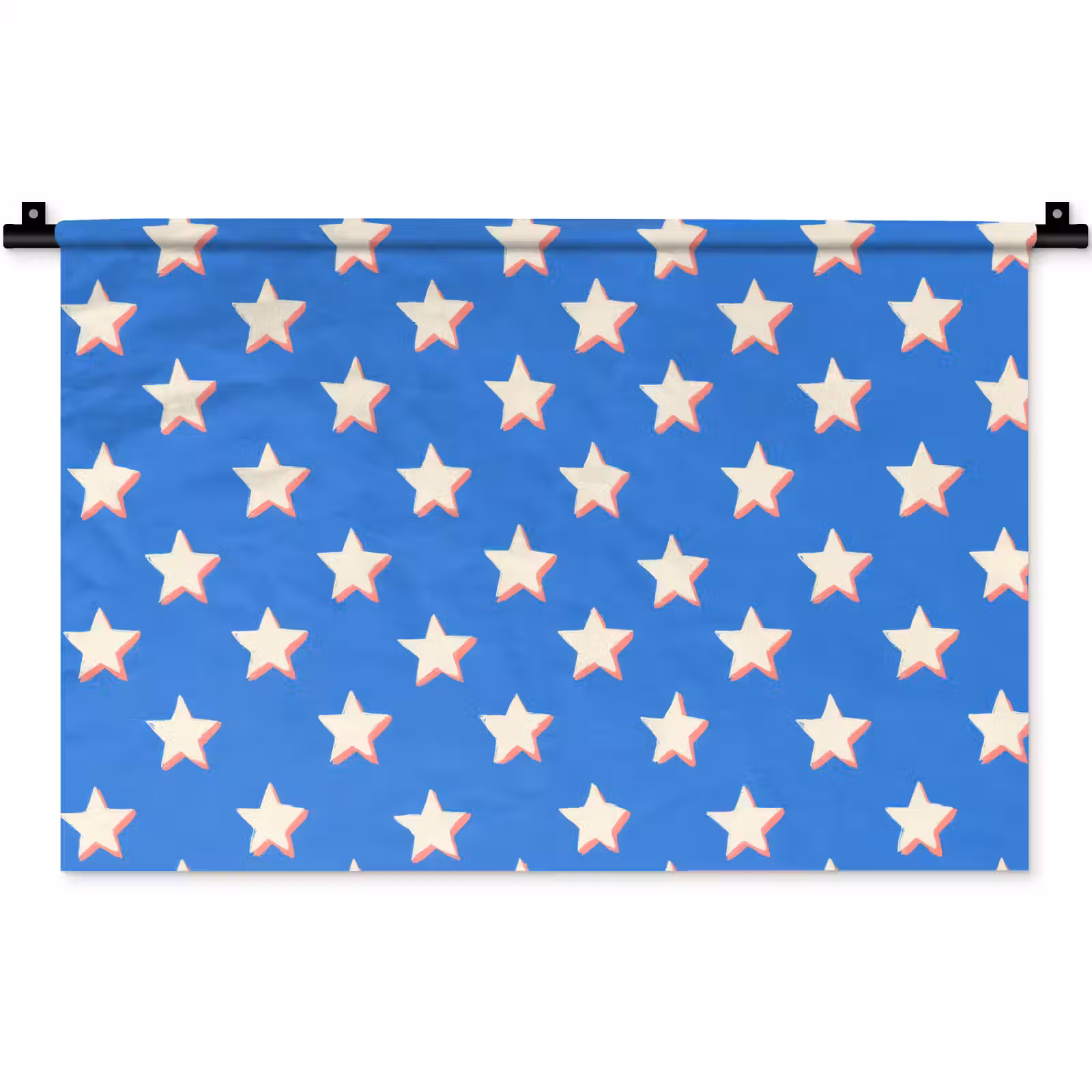 Wandkleed - Sterren - Patroon - Blauw — 1
