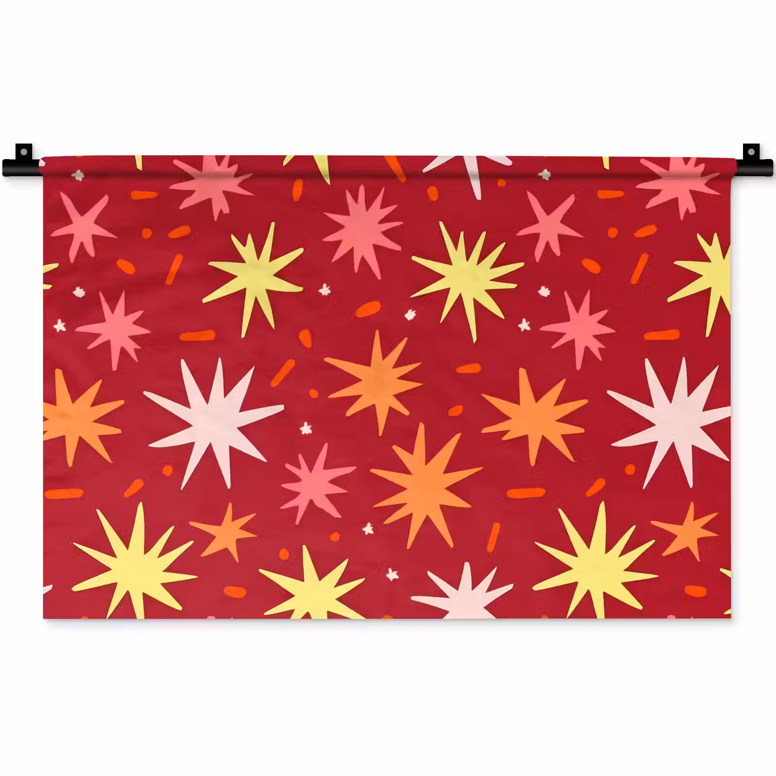 Wandkleed - Sterren - Speels - Rood — 1