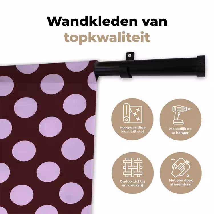 Wandkleed - Klassiek - Stippen - Paars — 3