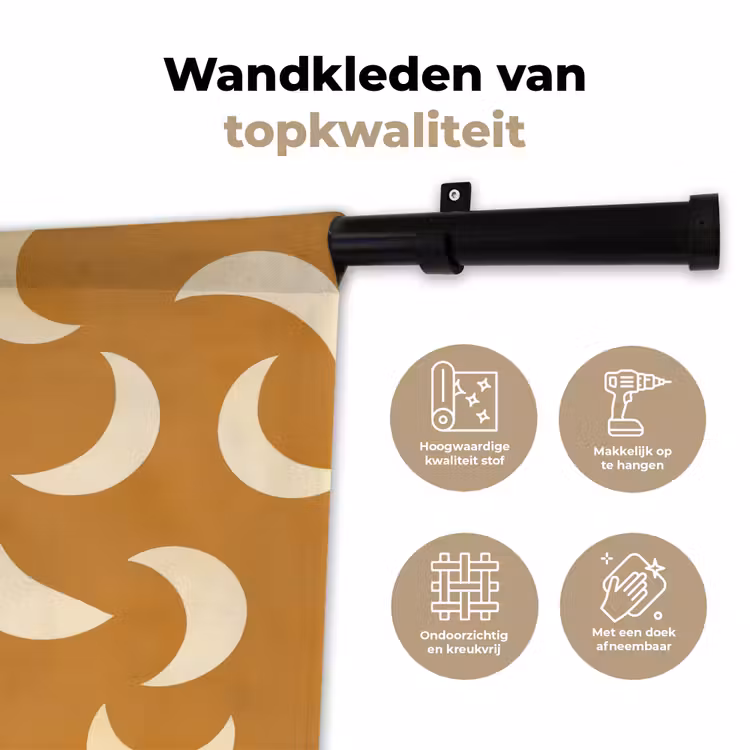 Wandkleed - Manen - Patroon - Oker — 3