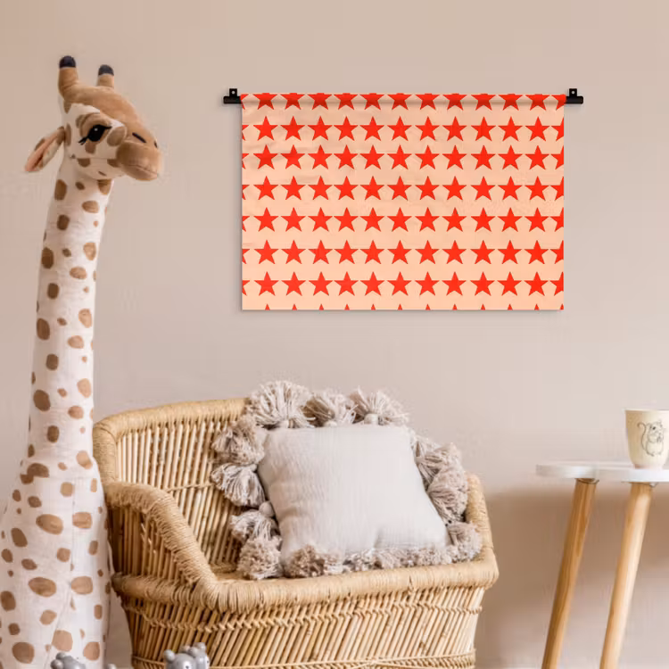 Wandkleed - Patroon - Sterren - Rood — 5
