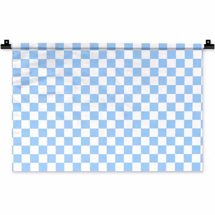 Wandkleed - Schaakbord - Klassiek - Blauw — 1