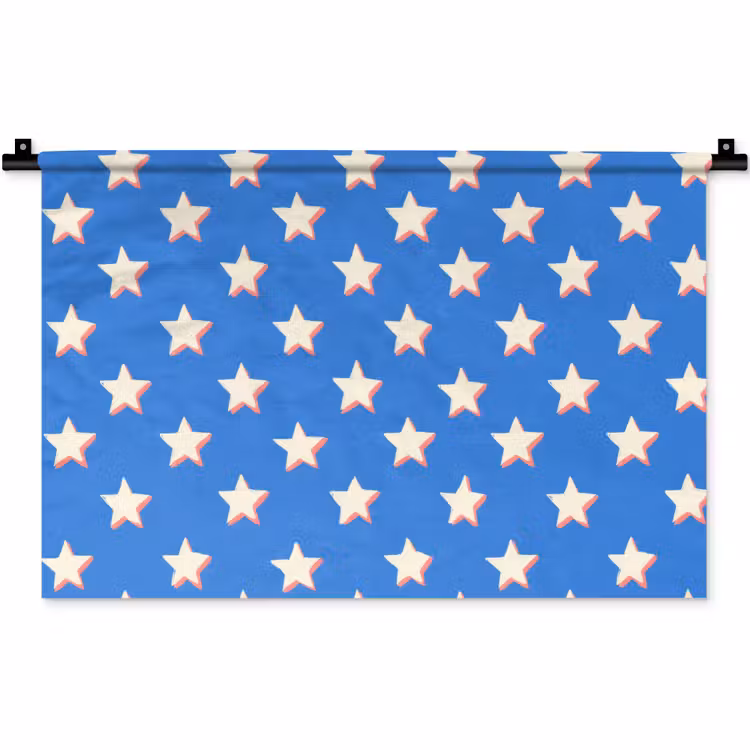 Wandkleed - Sterren - Patroon - Blauw — 1
