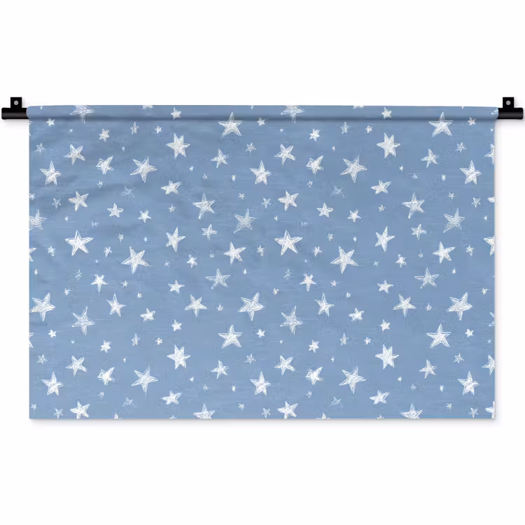 Wandkleed - Sterretjes - Patroon - Blauw — 1