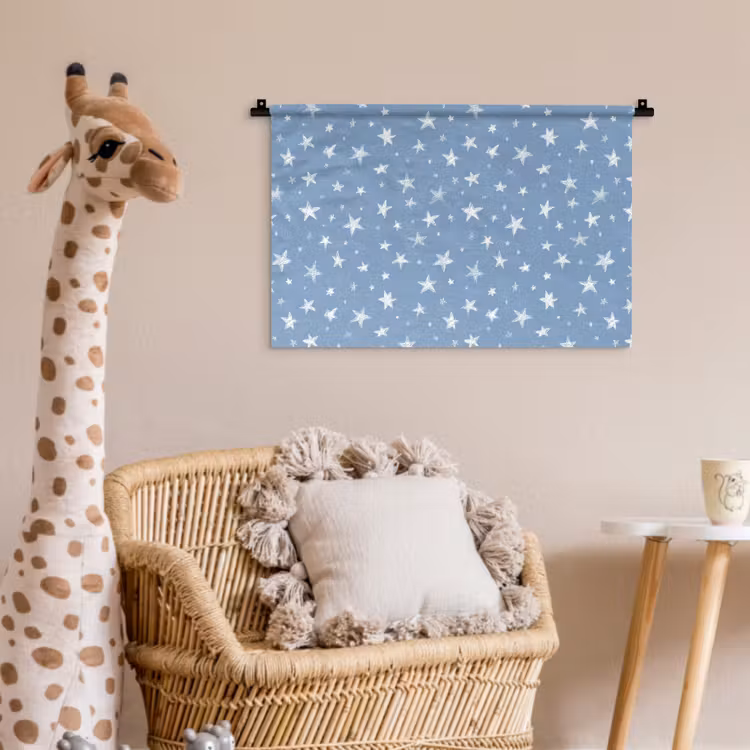 Wandkleed - Sterretjes - Patroon - Blauw — 5
