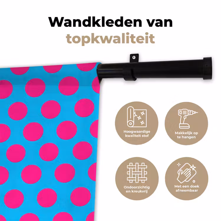Wandkleed - Stippen - Klassiek - Roze — 3