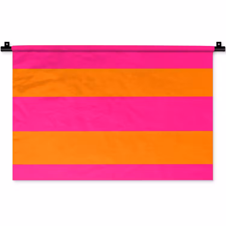 Wandkleed - Strepen - Horizontaal - Roze — 1