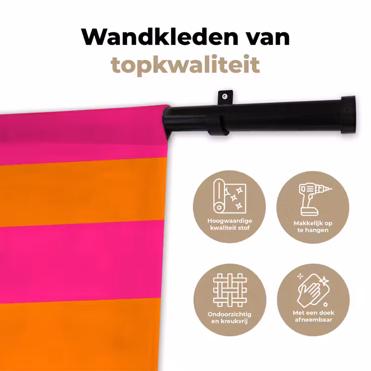 Wandkleed - Strepen - Horizontaal - Roze — 3
