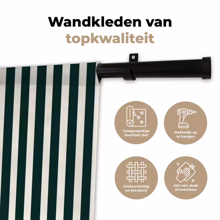 Wandkleed - Strepen - Klassiek - Groen — 3