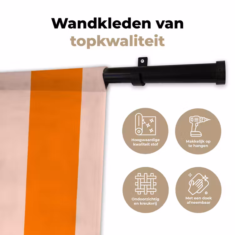 Wandkleed - Strepen - Modern - Oranje — 3