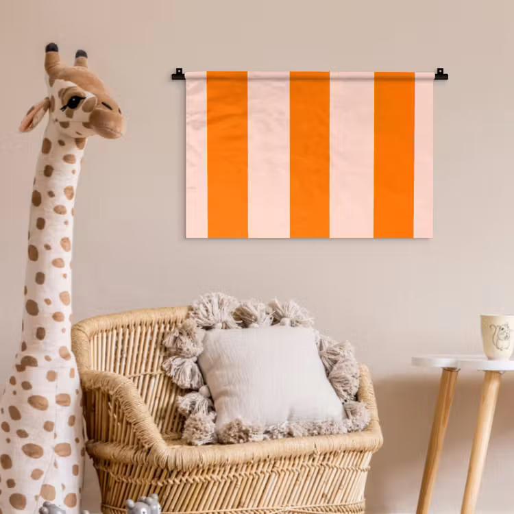 Wandkleed - Strepen - Modern - Oranje — 5