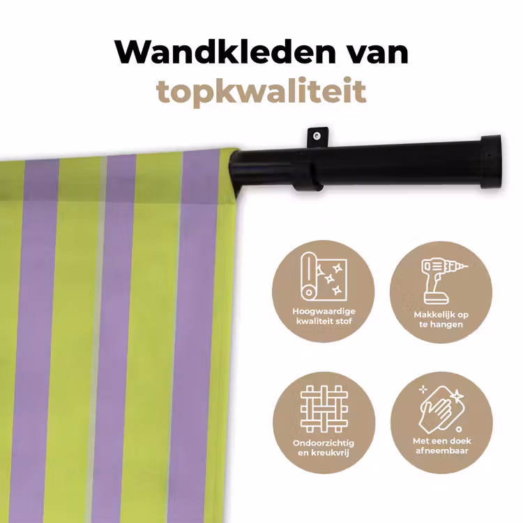 Wandkleed - Strepen - Patroon - Groen — 3