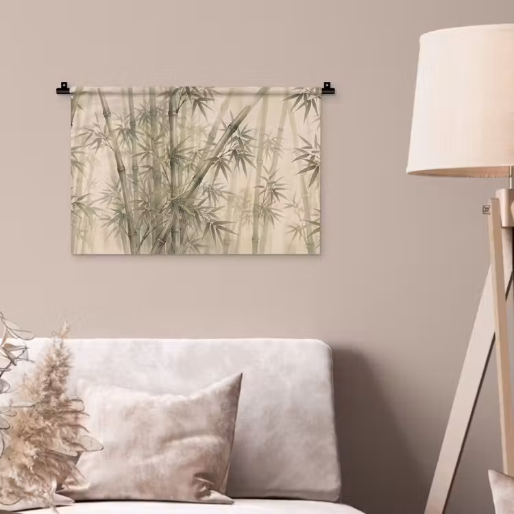 Wandkleed - Bamboe - Bladeren - Aziatisch - Groen - Natuur — 2