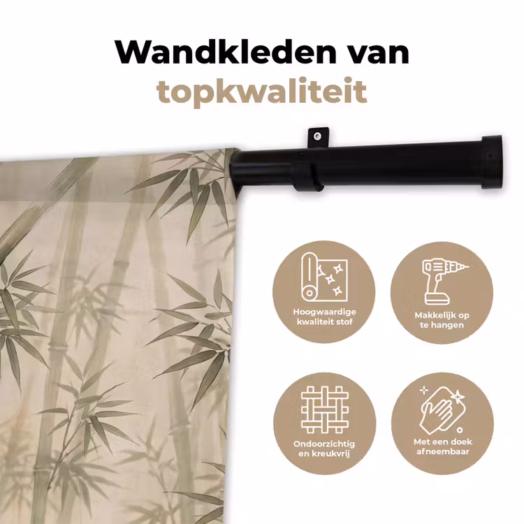 Wandkleed - Bamboe - Bladeren - Aziatisch - Groen - Natuur — 3
