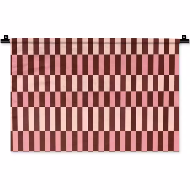 Wandkleed - Roze - Rood - Blokjes — 1