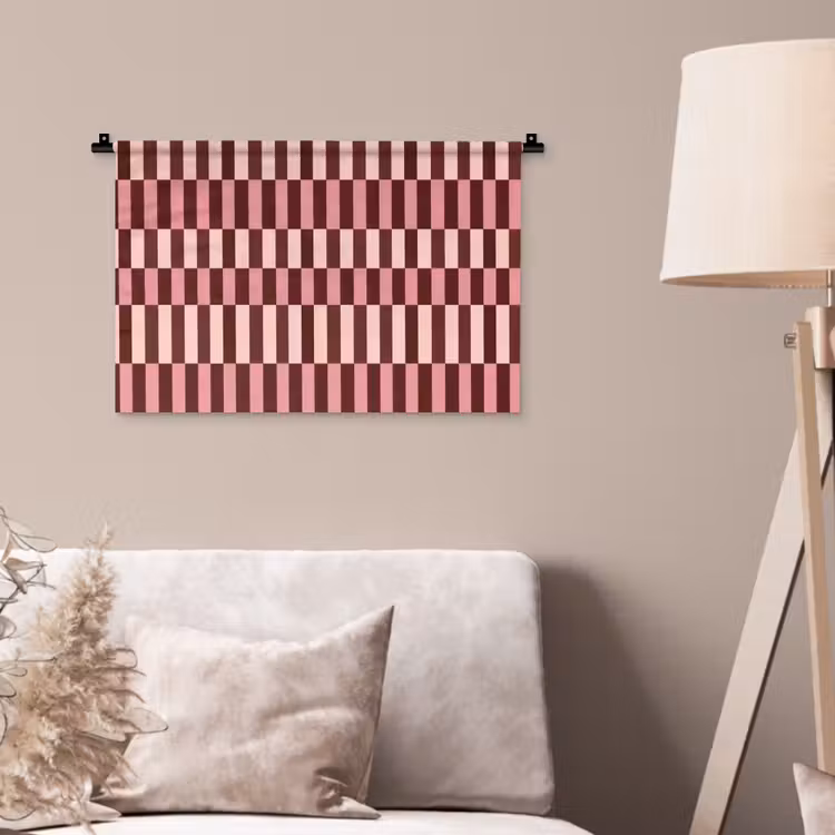 Wandkleed - Roze - Rood - Blokjes — 2