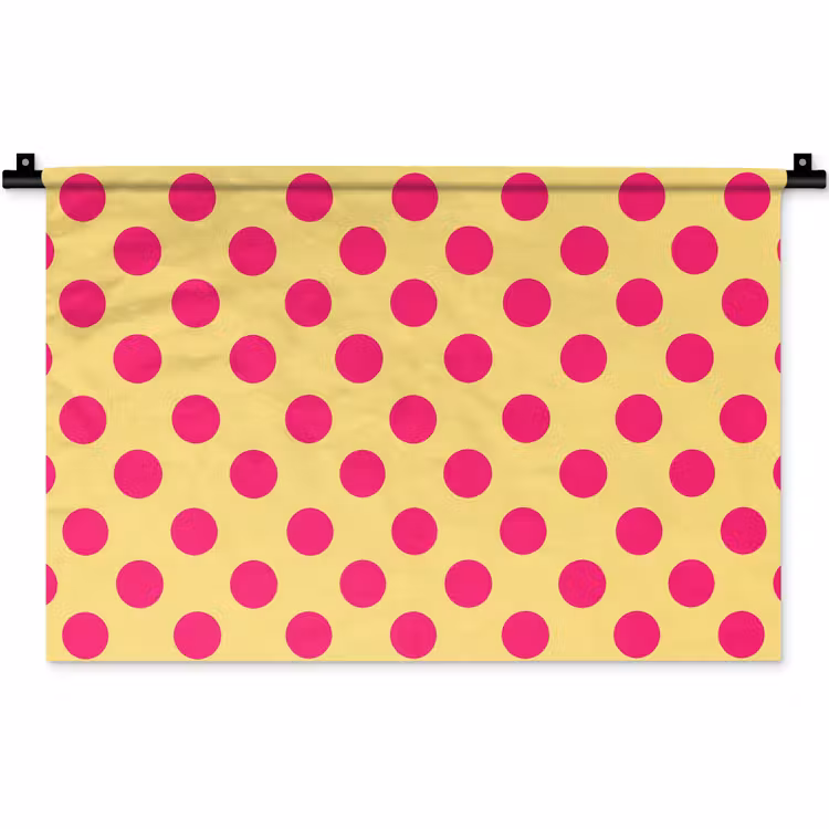 Wandkleed - Roze - Stippen - Geel — 1