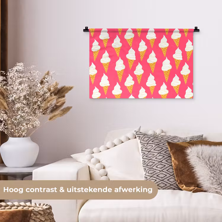 Wandkleed - Softijs - Horentje - Roze — 4