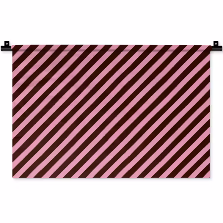 Wandkleed - Strepen - Roze - Bruin — 1