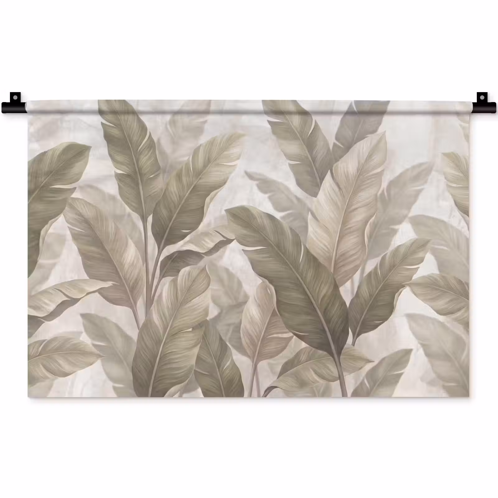 Wandkleed - Bladeren - Tropisch - Natuur - Abstract - Beige — 1
