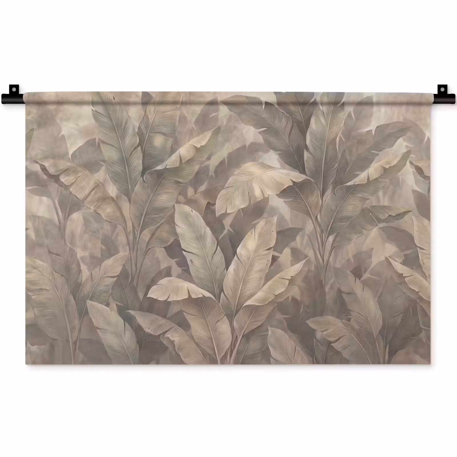 Wandkleed - Bladeren - Tropisch - Natuur - Modern - Beige — 1