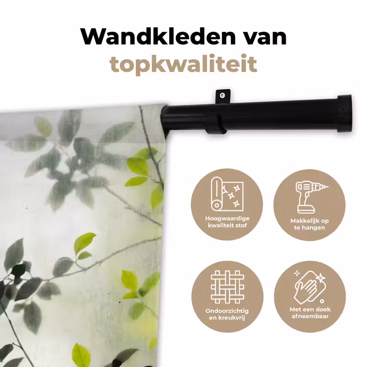 Wandkleed - Blad - Schaduw - Natuur - Abstract - Groen — 3