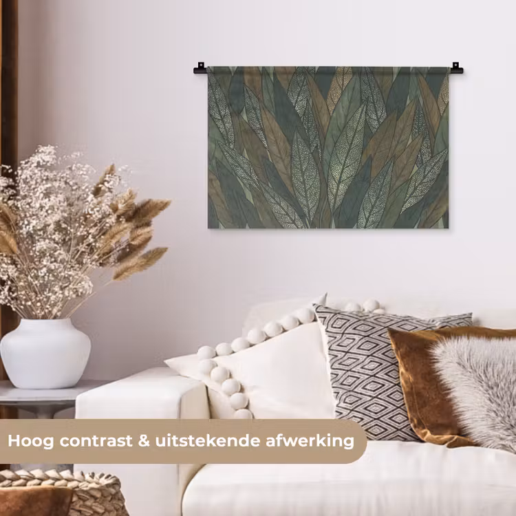 Wandkleed - Bladeren - Patroon - Gestippeld - Natuur - Groen — 4