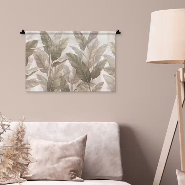 Wandkleed - Bladeren - Tropisch - Natuur - Abstract - Beige — 2