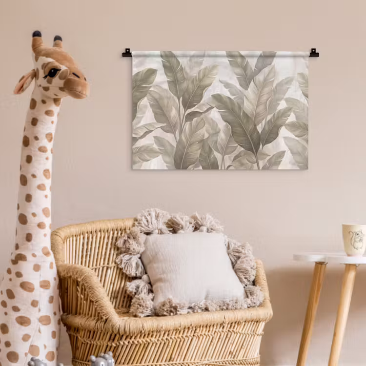 Wandkleed - Bladeren - Tropisch - Natuur - Abstract - Beige — 5