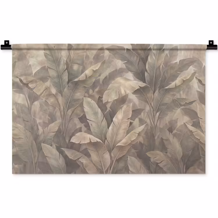 Wandkleed - Bladeren - Tropisch - Natuur - Modern - Beige — 1