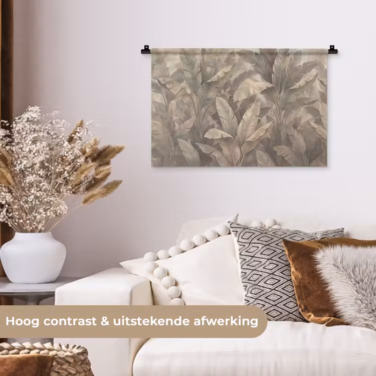 Wandkleed - Bladeren - Tropisch - Natuur - Modern - Beige — 4