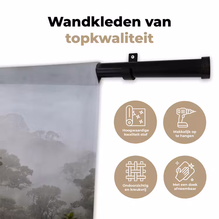 Wandkleed - Boom - Mistig - Bos - Groen - Natuur — 3
