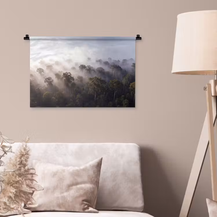 Wandkleed - Bos - Mist - Natuur - Groen — 2