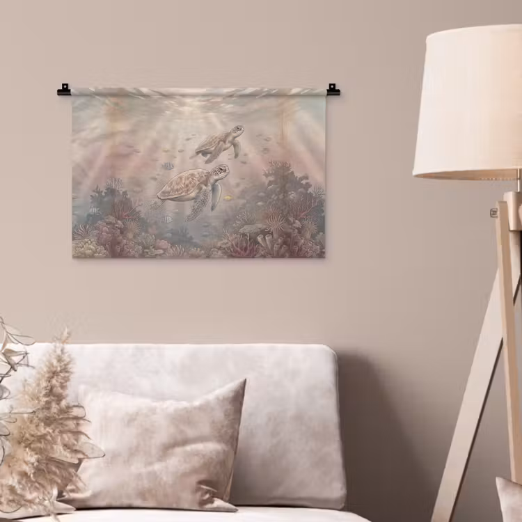 Wandkleed - Dier - Onderwater - Oceaan - Illustratie - Zeeleven — 2