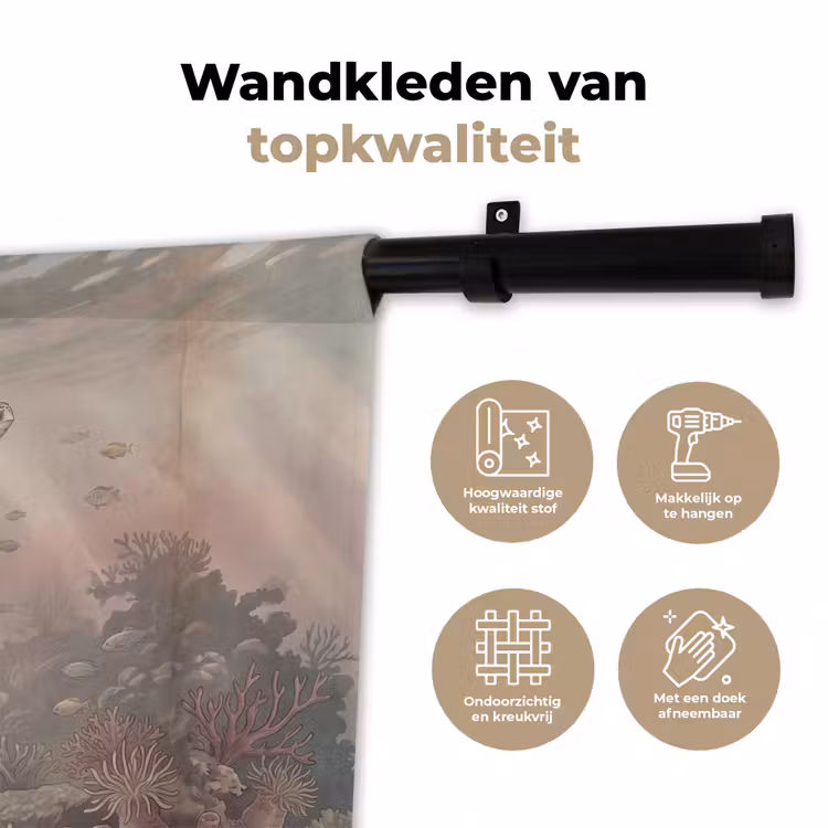 Wandkleed - Dier - Onderwater - Oceaan - Illustratie - Zeeleven — 3
