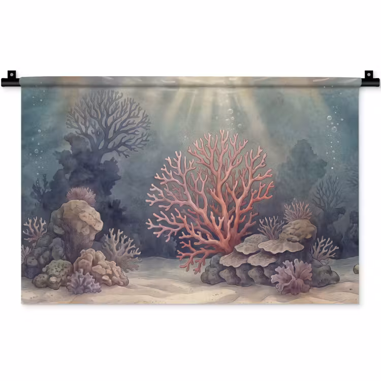 Wandkleed - Koraal - Onderwater - Natuur - Roze — 1