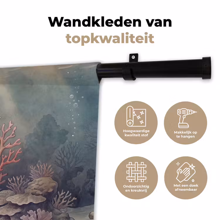 Wandkleed - Koraal - Onderwater - Natuur - Roze — 3