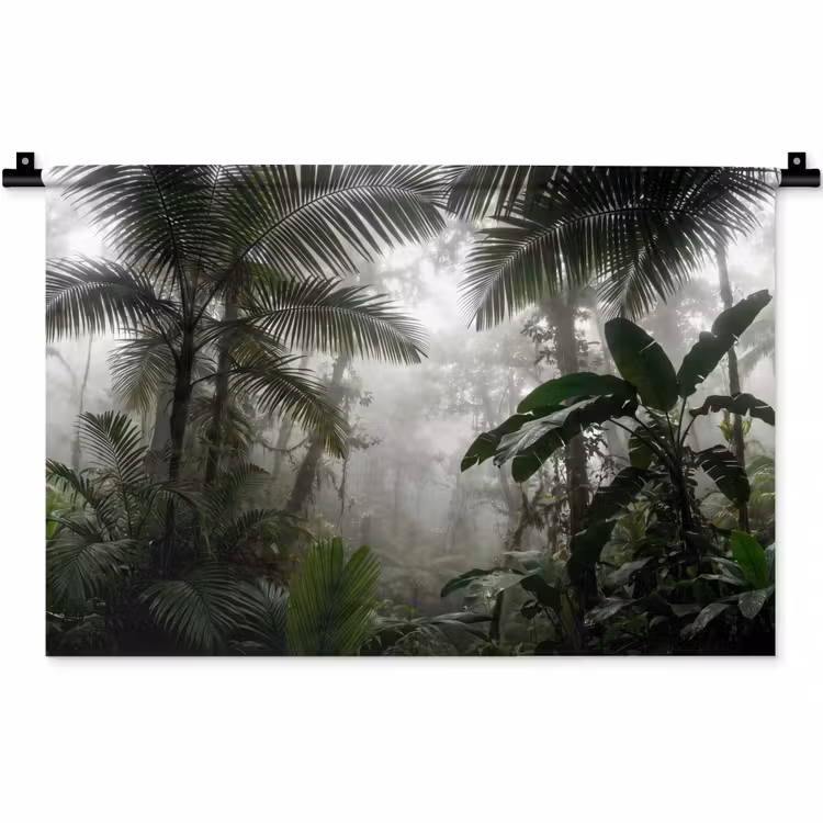 Wandkleed - Natuur - Jungle - Mist - Groen - Bladeren — 1