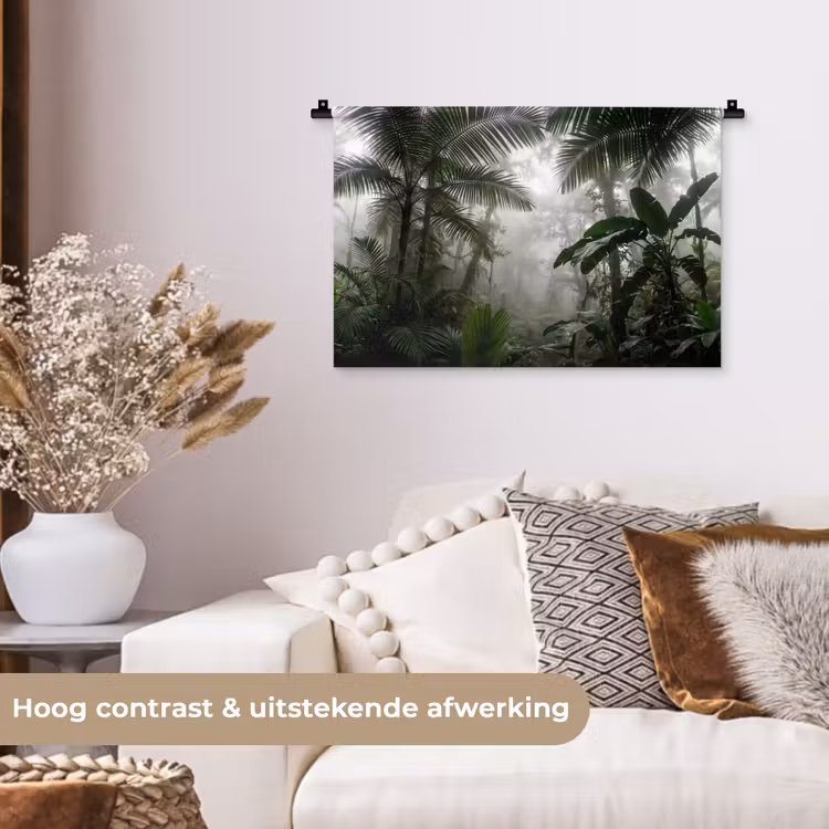 Wandkleed - Natuur - Jungle - Mist - Groen - Bladeren — 4