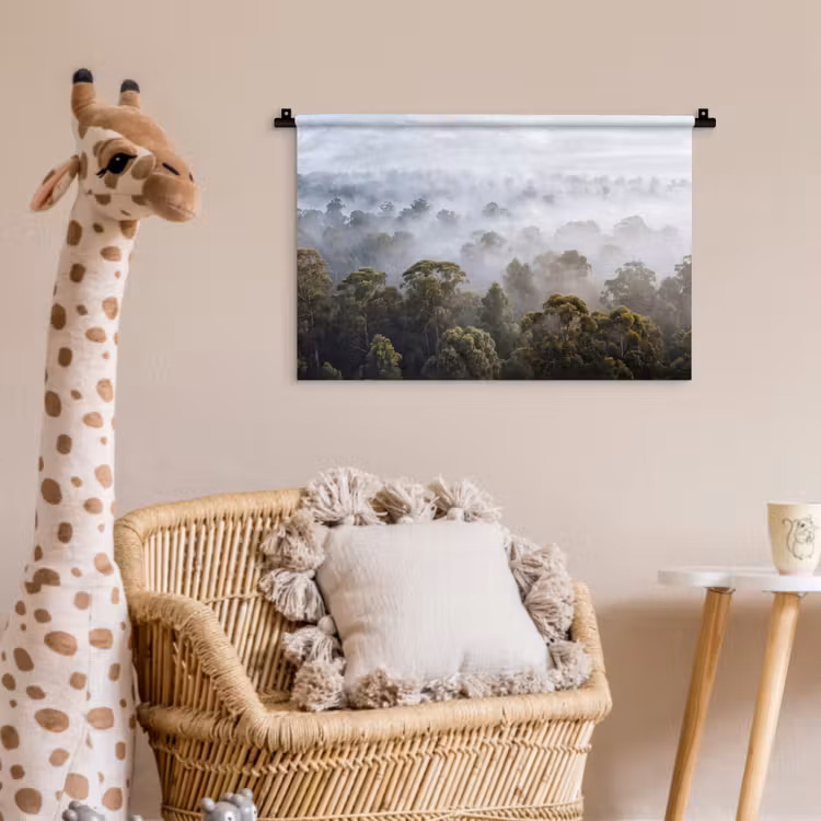 Wandkleed - Natuur - Mist - Bos - Ochtend - Goud — 5