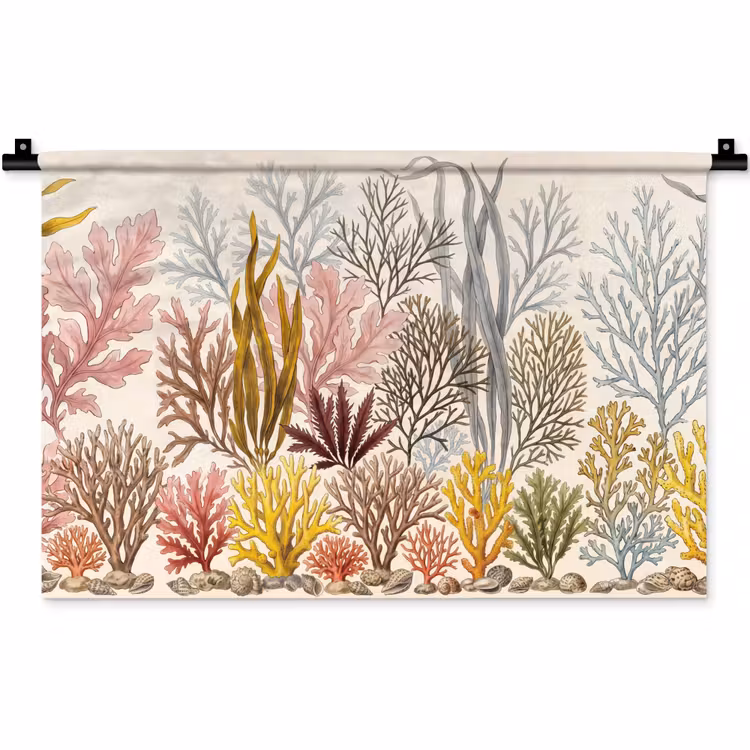 Wandkleed - Natuur - Onderwater - Botanisch - Vintage - Kleurrijk — 1