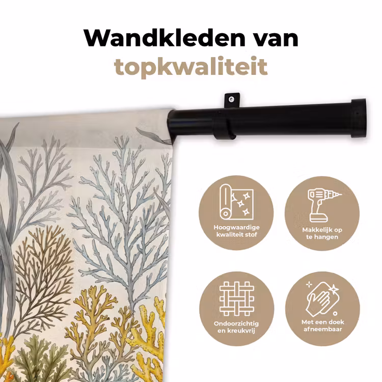Wandkleed - Natuur - Onderwater - Botanisch - Vintage - Kleurrijk — 3