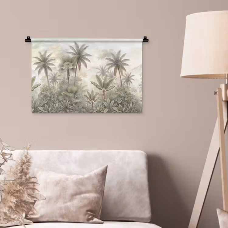 Wandkleed - Natuur - Tropisch bos - Landschap - Aquarel - Groen — 2
