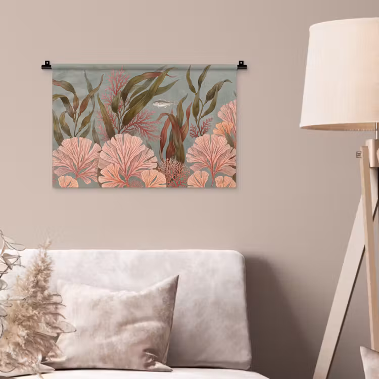 Wandkleed - Onderwater - Planten - Vis - Vintage - Groen — 2