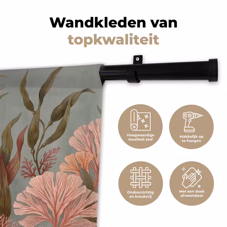 Wandkleed - Onderwater - Planten - Vis - Vintage - Groen — 3