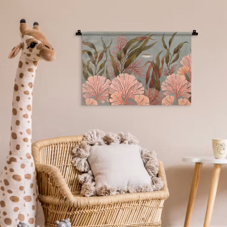 Wandkleed - Onderwater - Planten - Vis - Vintage - Groen — 5