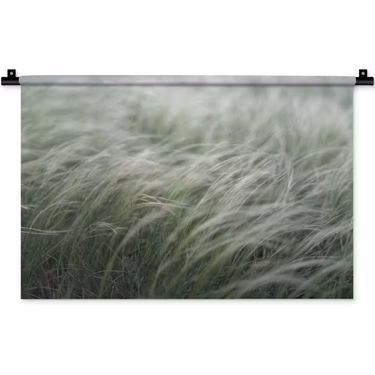 Wandkleed - Gras - Wazig - Natuur - Groen - Zacht — 1